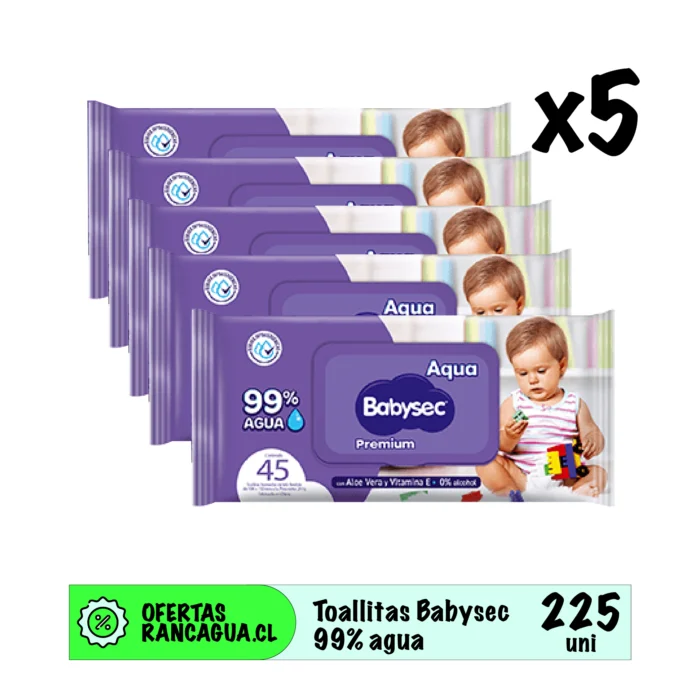 Toalla humeda Babysec agua (x5pack)