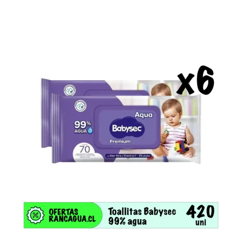 Toalla humeda Babysec Agua (x6pack)