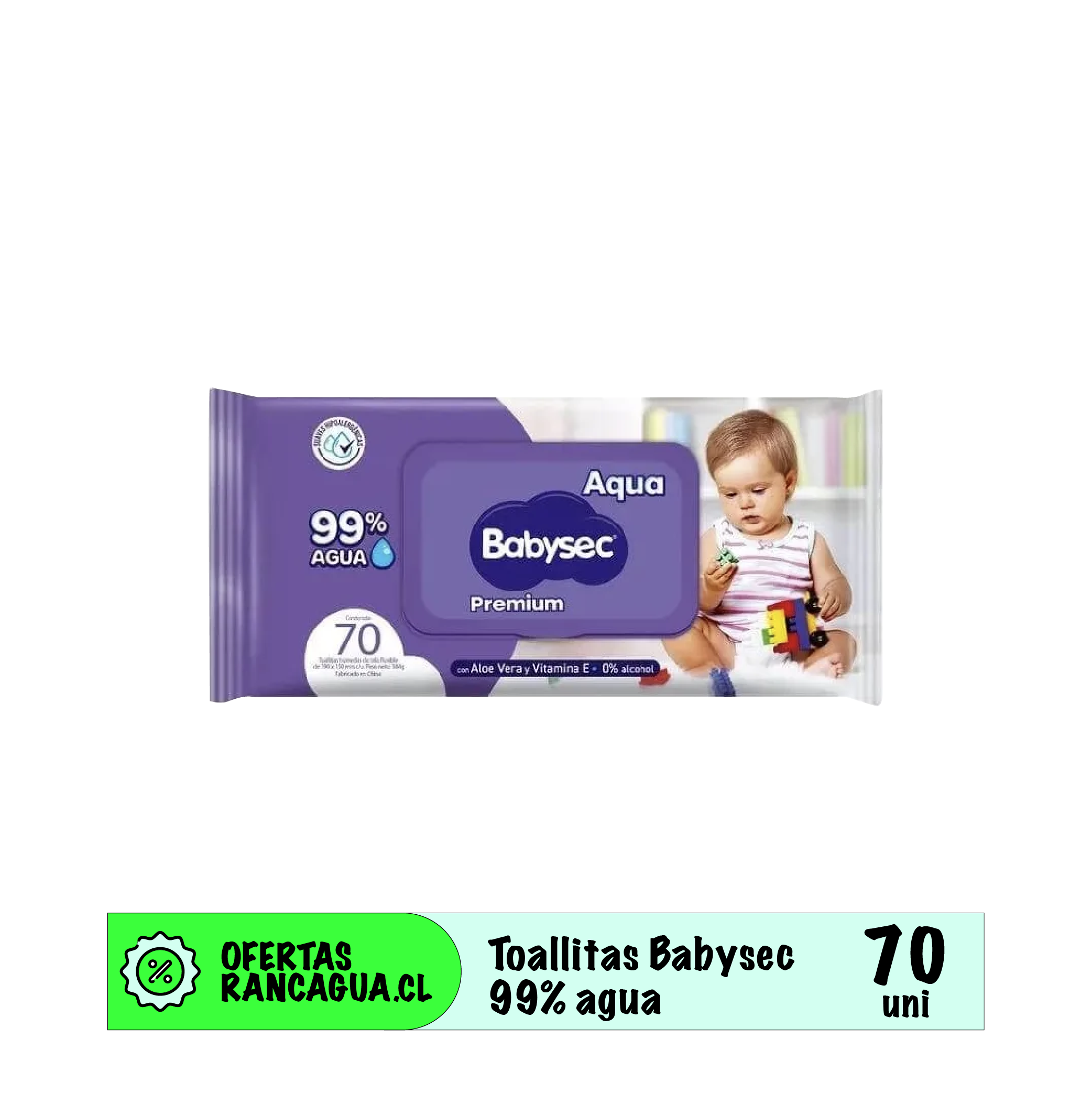 Toalla humeda Babysec agua (70un)